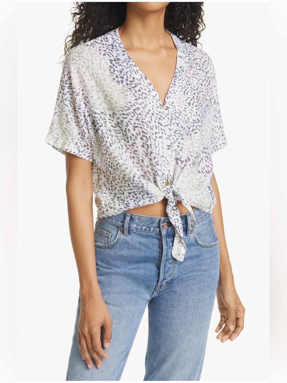 RAILS THEA LINEN BLEND TIE FRONT